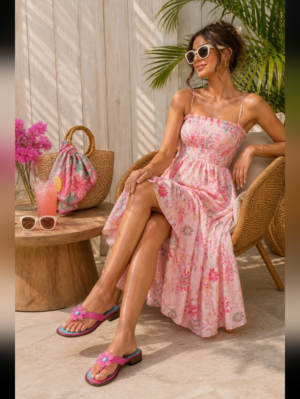 Lilly Pulitzer Womans ‎ Pink and Blue Leather  Sandals